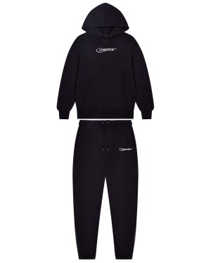 Black Trapstar Hyperdrive Embroidered Tracksuit | 013-NJSZMO