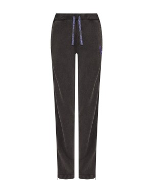 Black / Purple Trapstar Script Zip Leg Jogging Bottoms | 579-MBIXKQ