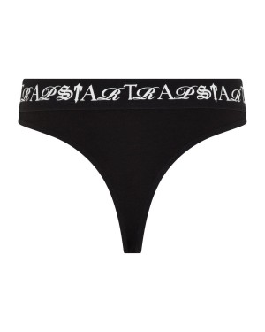 Black / White Trapstar Script Thong | 625-AMQVNP