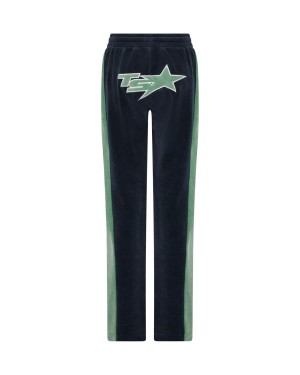 Green Trapstar TS-Star Velour Bottoms | 528-WHOKAB