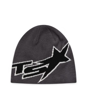 Grey / Black Trapstar TS Star Beanie | 268-RXCIFU