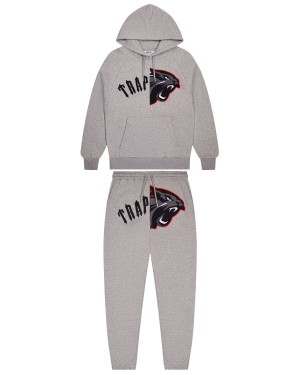 Grey / Red Trapstar Arch Shooters Hoodie Tracksuit | 645-IWKGSB