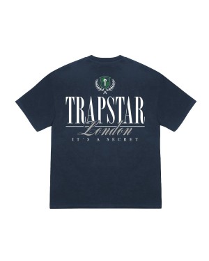 Navy Trapstar TS Crest 2.0 T-Shirt | 379-RVNSBI