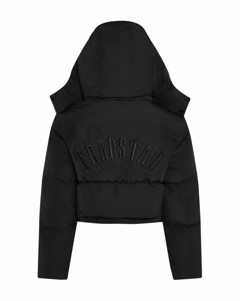 Black Trapstar Arch AW23 Hooded Puffer | 147-ARNMOI