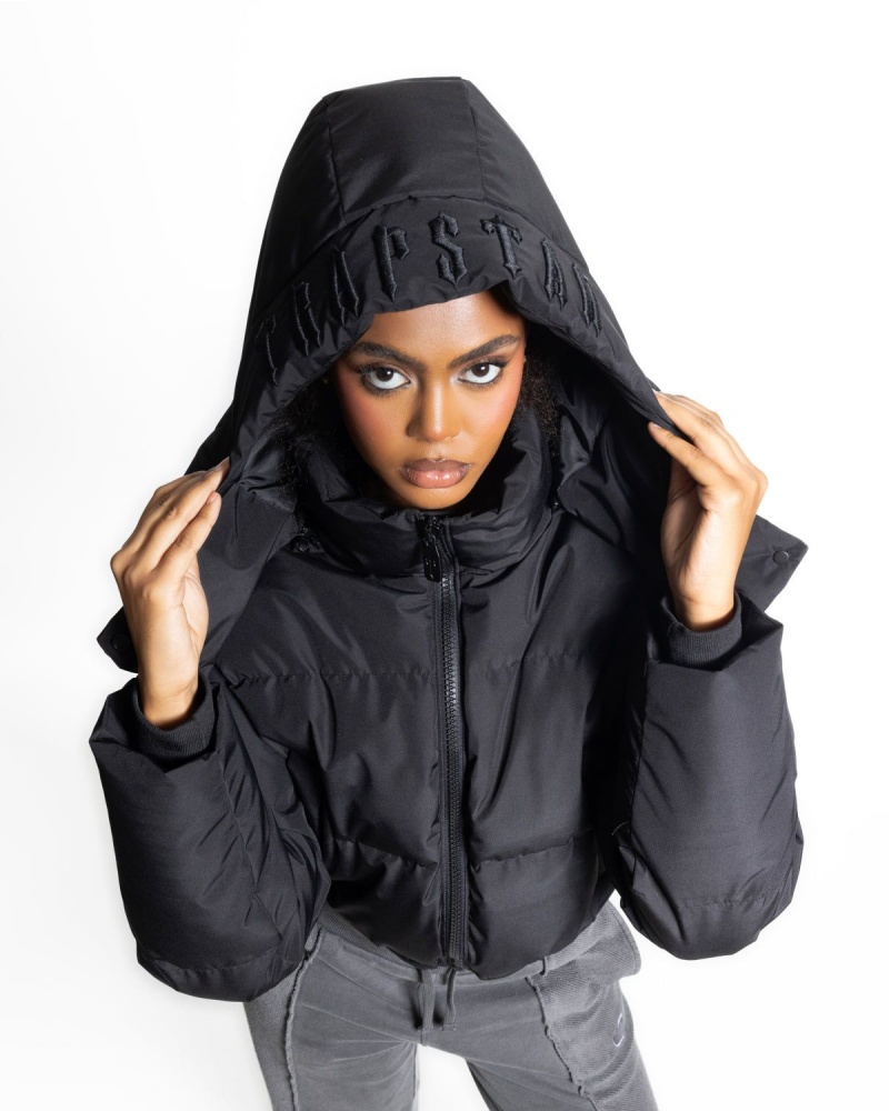 Black Trapstar Arch AW23 Hooded Puffer | 147-ARNMOI