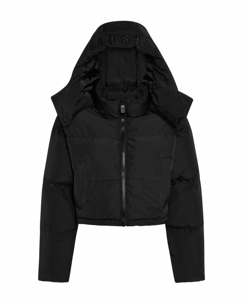 Black Trapstar Arch AW23 Hooded Puffer | 147-ARNMOI