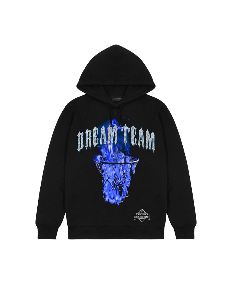 Black Trapstar Dream Team Hoodie | 643-NXGEPI