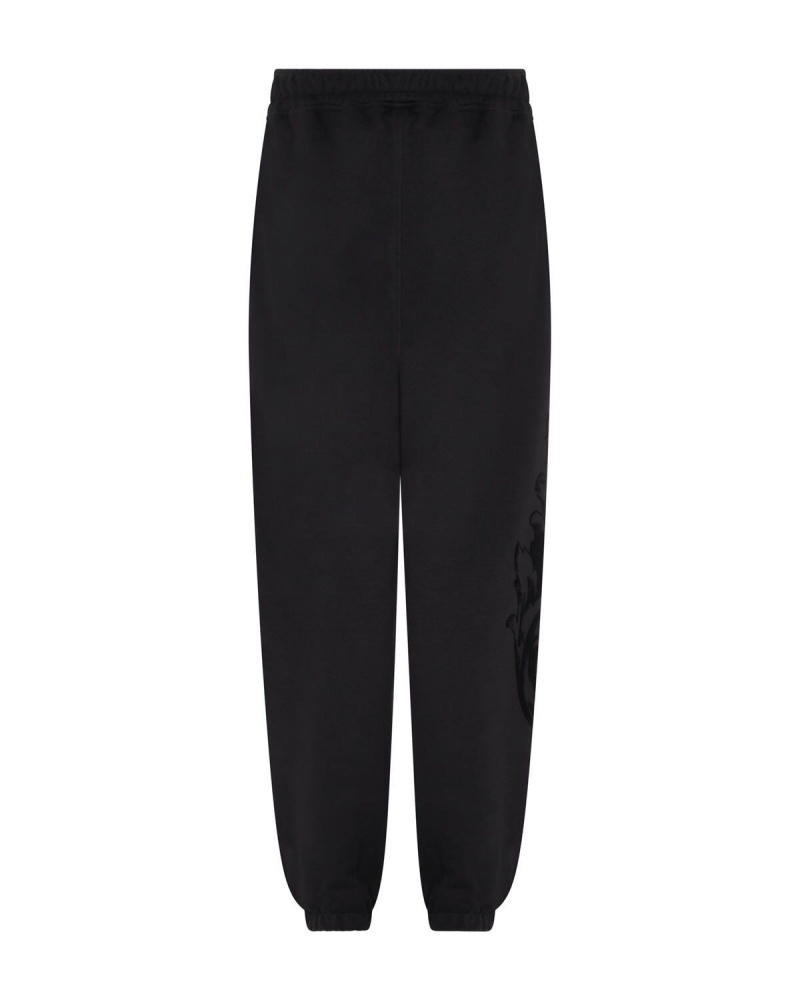 Black Trapstar Irongate Royal-T Flock Jogging Bottoms | 532-UCWLTB