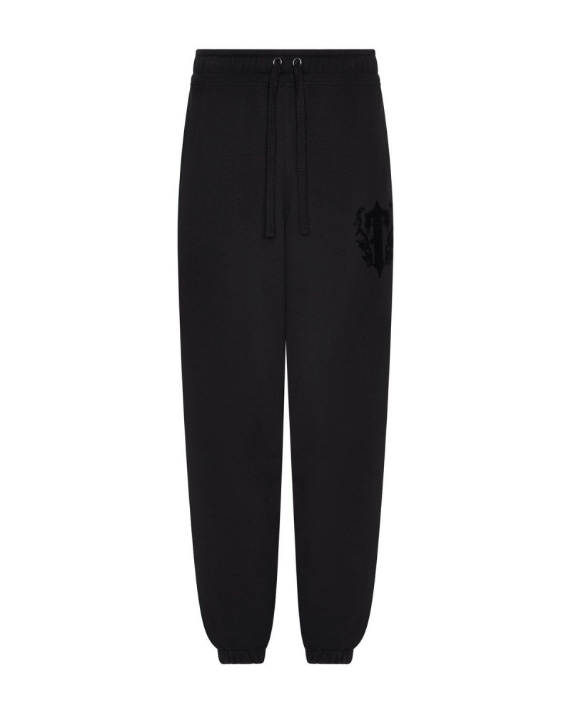 Black Trapstar Irongate Royal-T Flock Jogging Bottoms | 532-UCWLTB