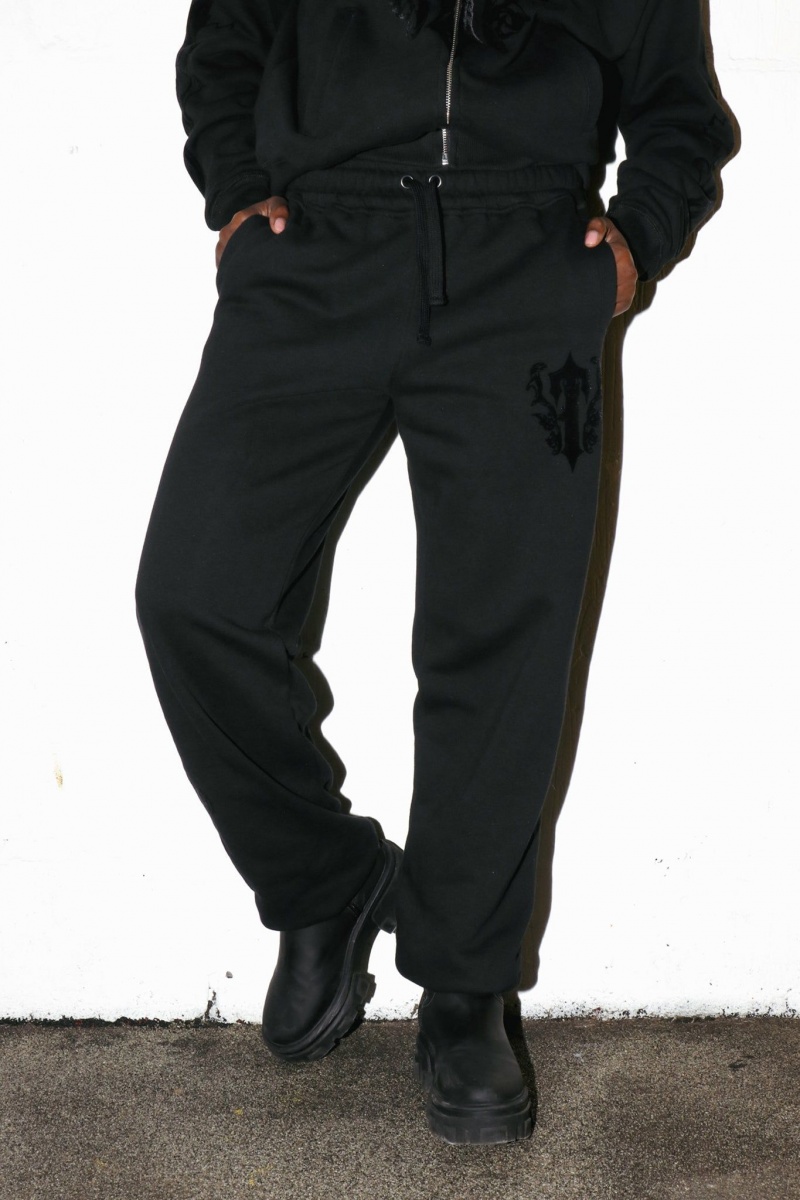 Black Trapstar Irongate Royal-T Flock Jogging Bottoms | 346-PWTICF