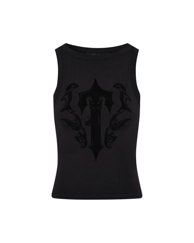 Black Trapstar Irongate Royal-T Flock Vest | 801-ZEHVCY