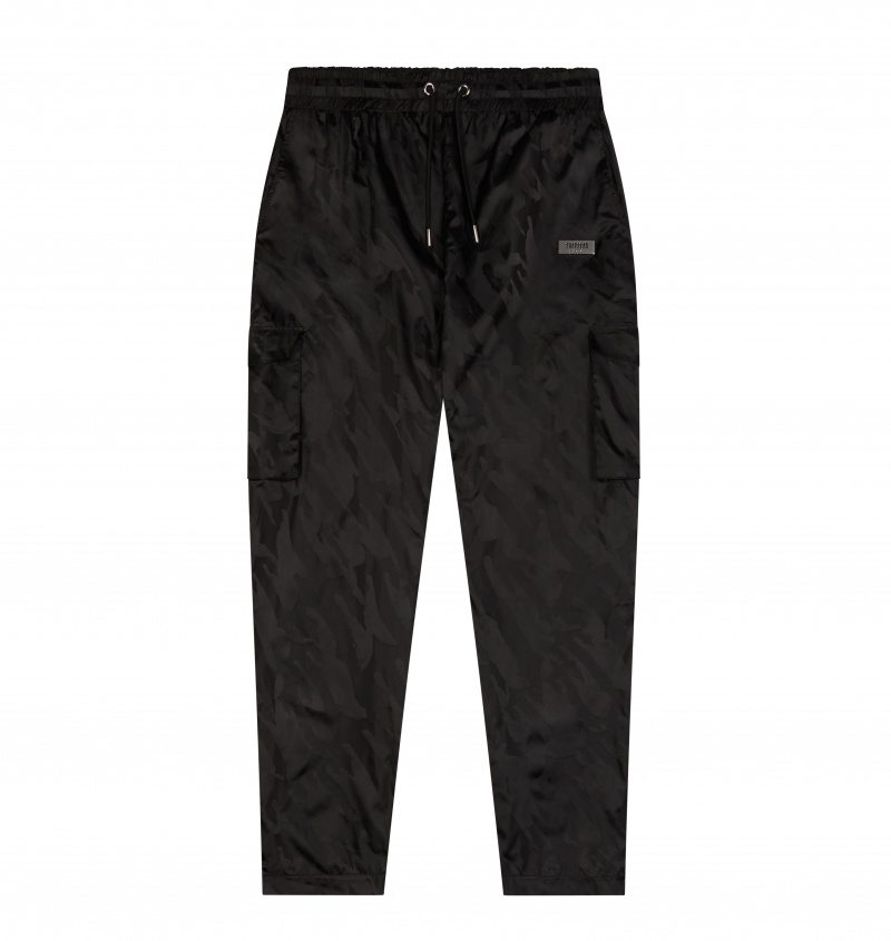 Black Trapstar Irongate T Jacquard Cargos | 728-OKDMRT