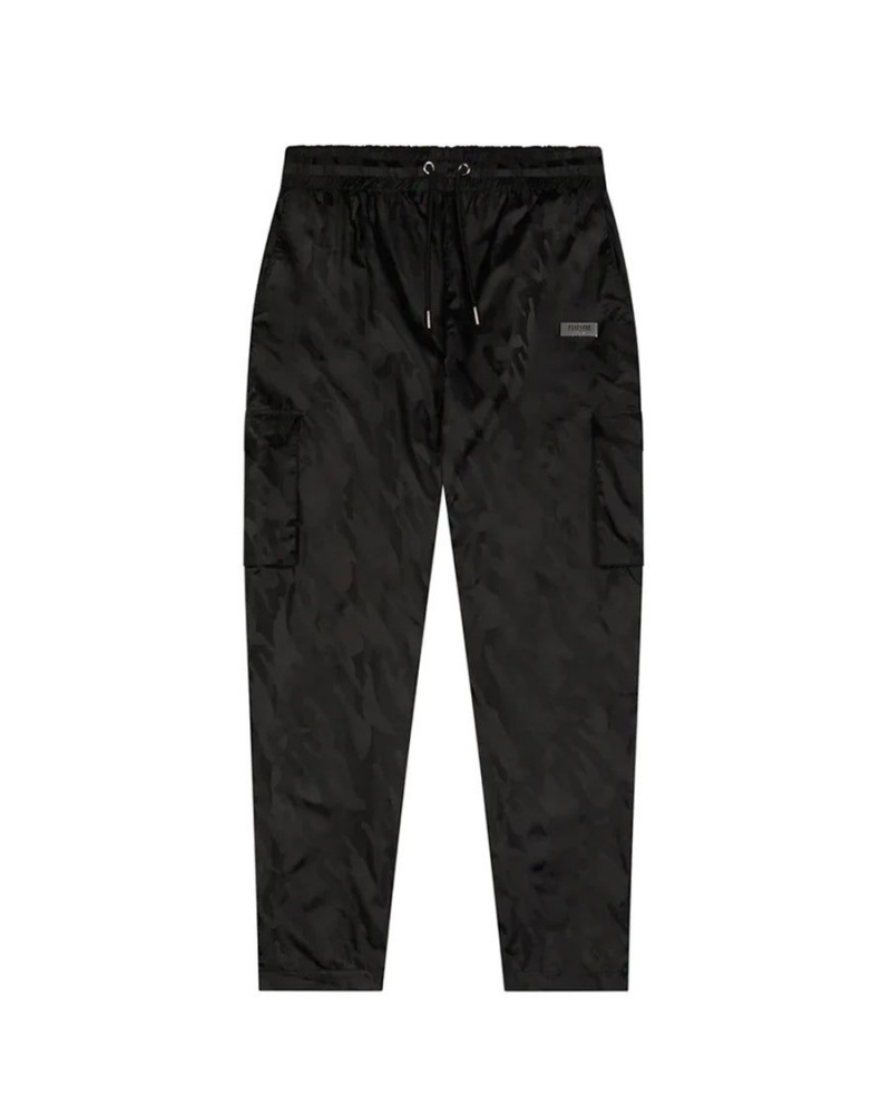 Black Trapstar Irongate T Jacquard Cargos | 728-OKDMRT