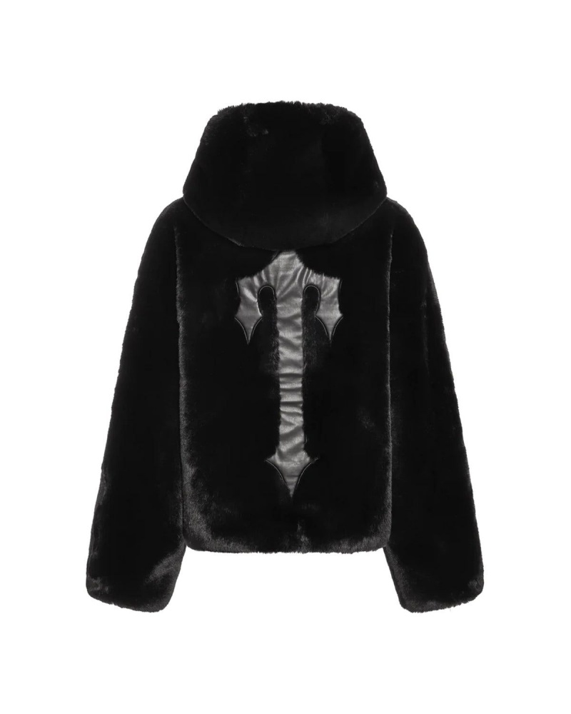 Black Trapstar Irongate T Oversized Fur Coat | 915-HVAULT