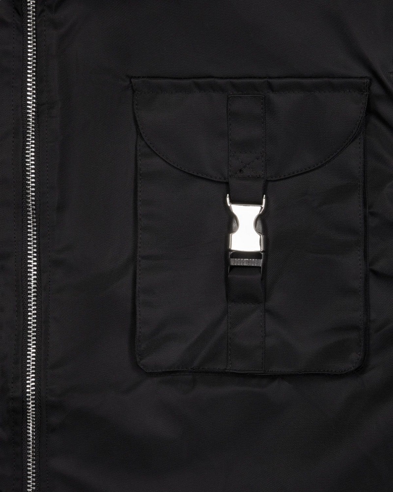 Black Trapstar Nylon Twill Coach Jacket | 604-BDLISU