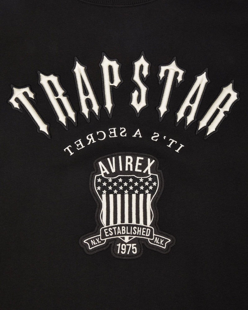 Black Trapstar Trapstar x Avirex Crew Sweater | 567-AHGJSO