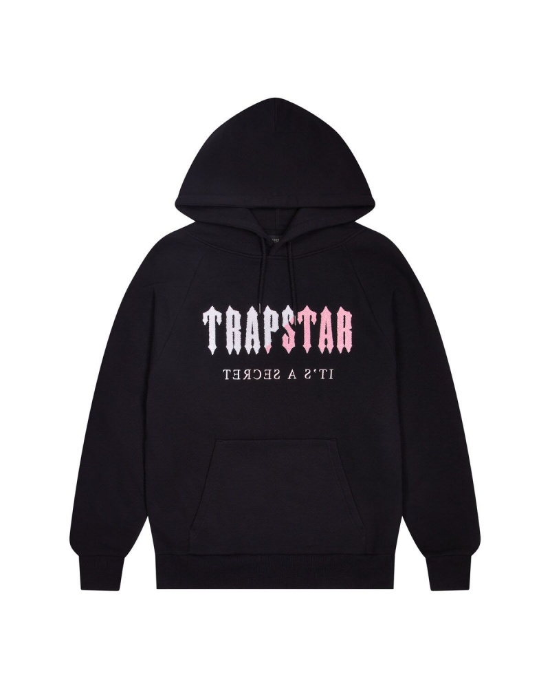 Black / Pink Trapstar Decoded Chenille Hooded Tracksuit | 135-JCQWNB