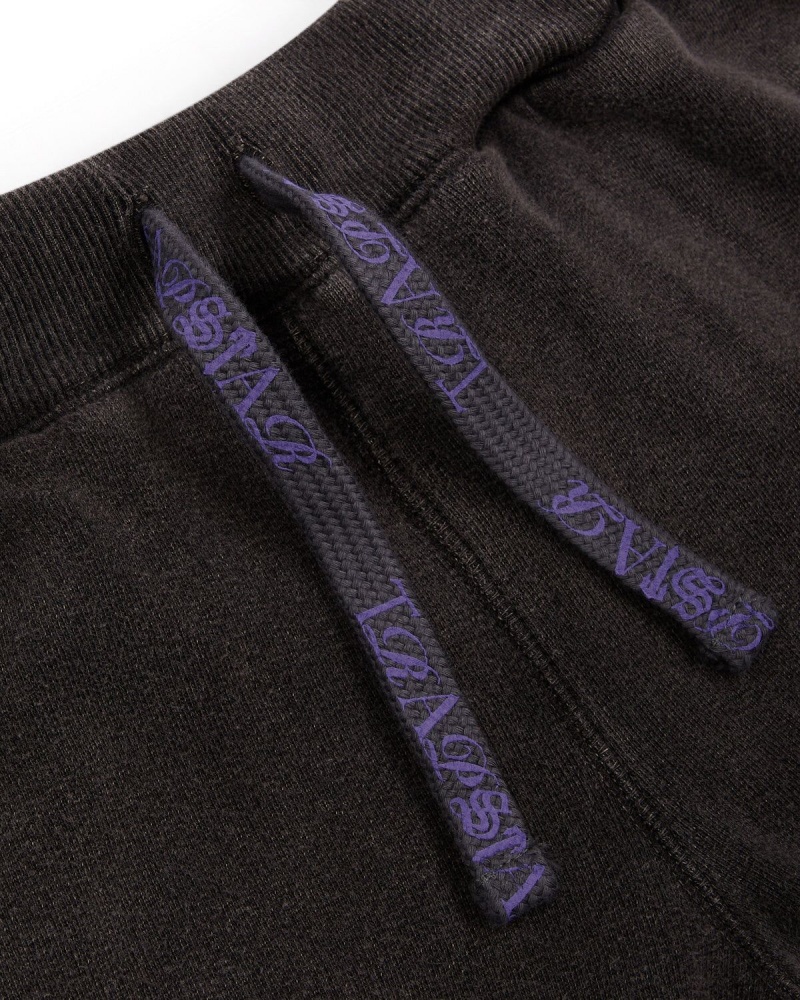 Black / Purple Trapstar Script Zip Leg Jogging Bottoms | 975-SVKQND