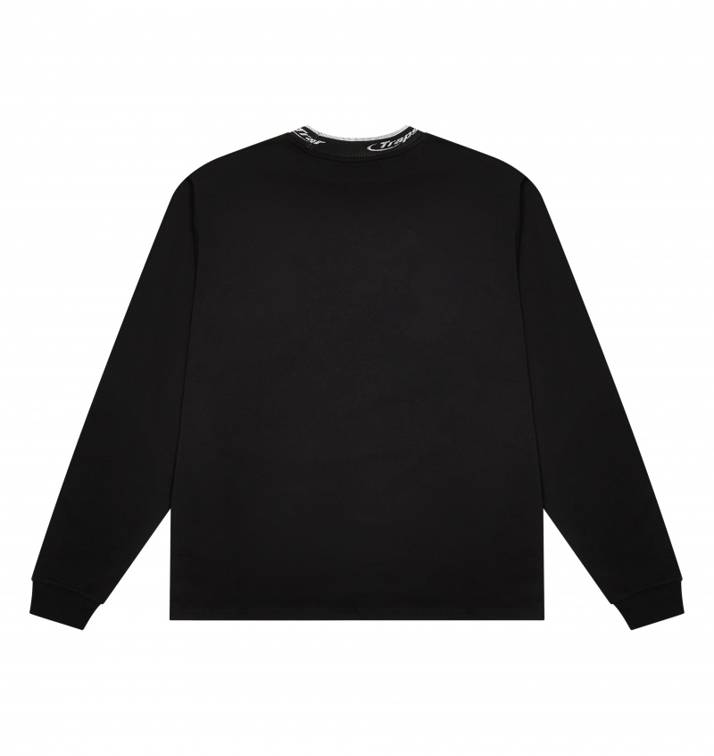 Black / White Trapstar Hyperdrive Collar LS Top | 853-KWYDEM