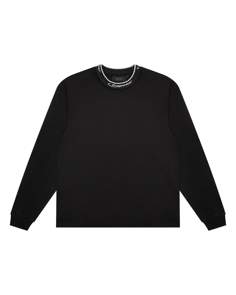 Black / White Trapstar Hyperdrive Collar LS Top | 853-KWYDEM