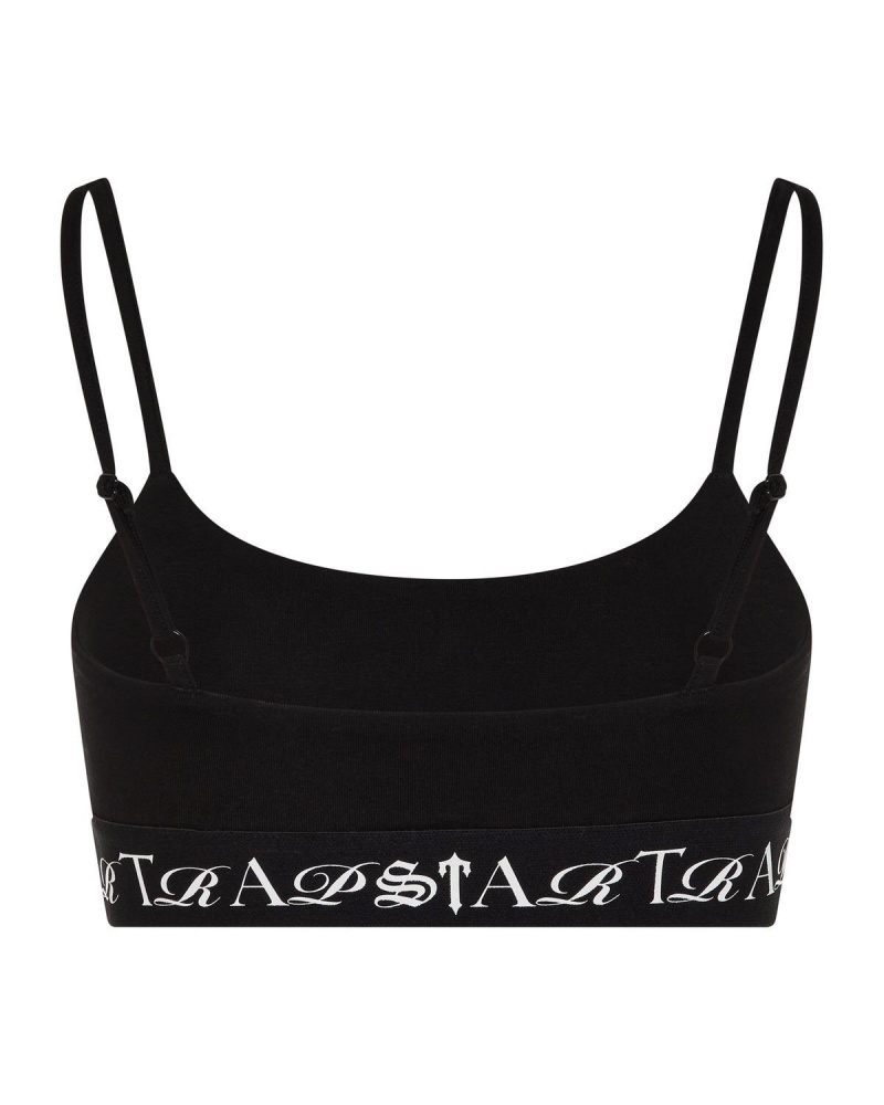 Black / White Trapstar Script Bra | 269-UWNVPT