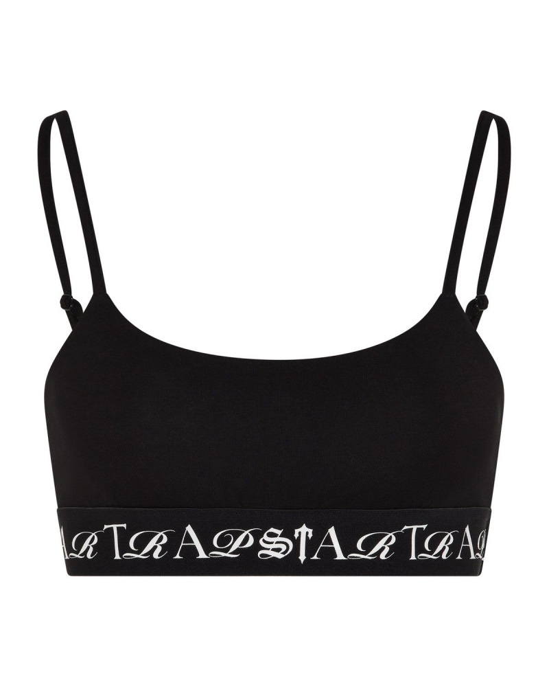 Black / White Trapstar Script Bra | 269-UWNVPT