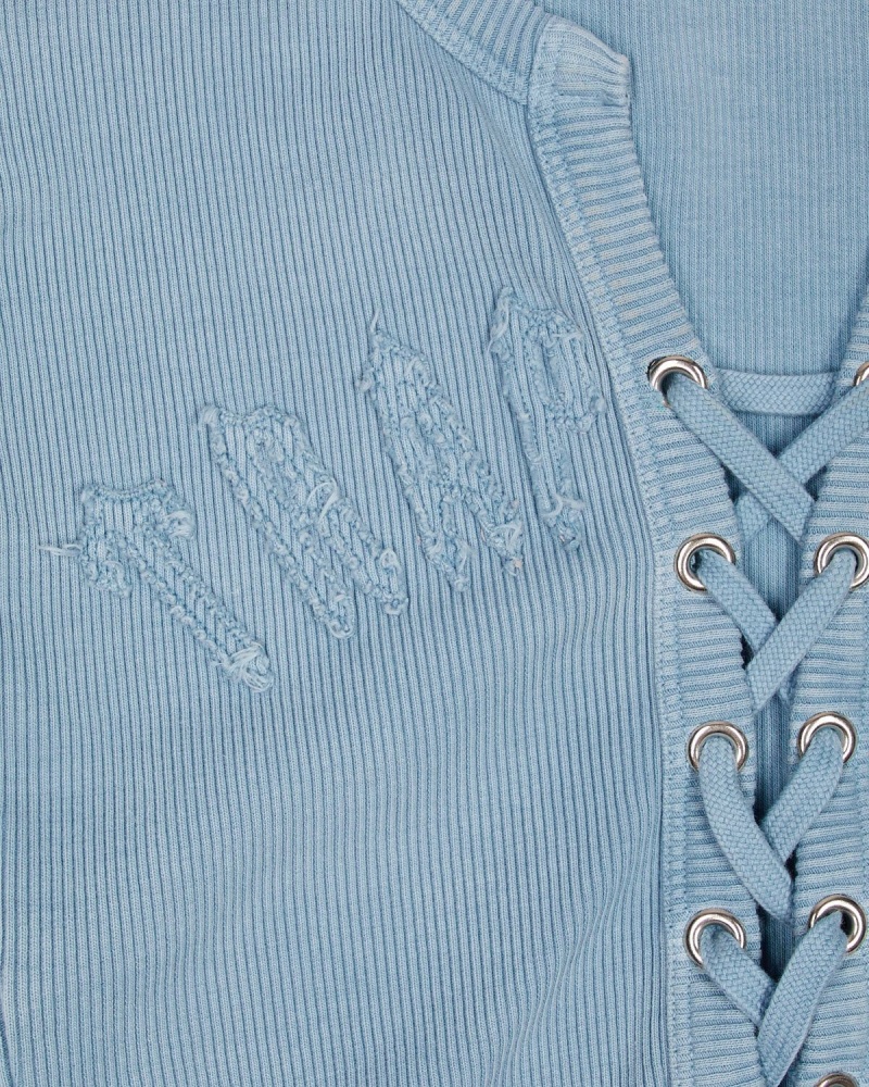 Blue Wash Trapstar Lace Up Appliqu | 109-TEHALF