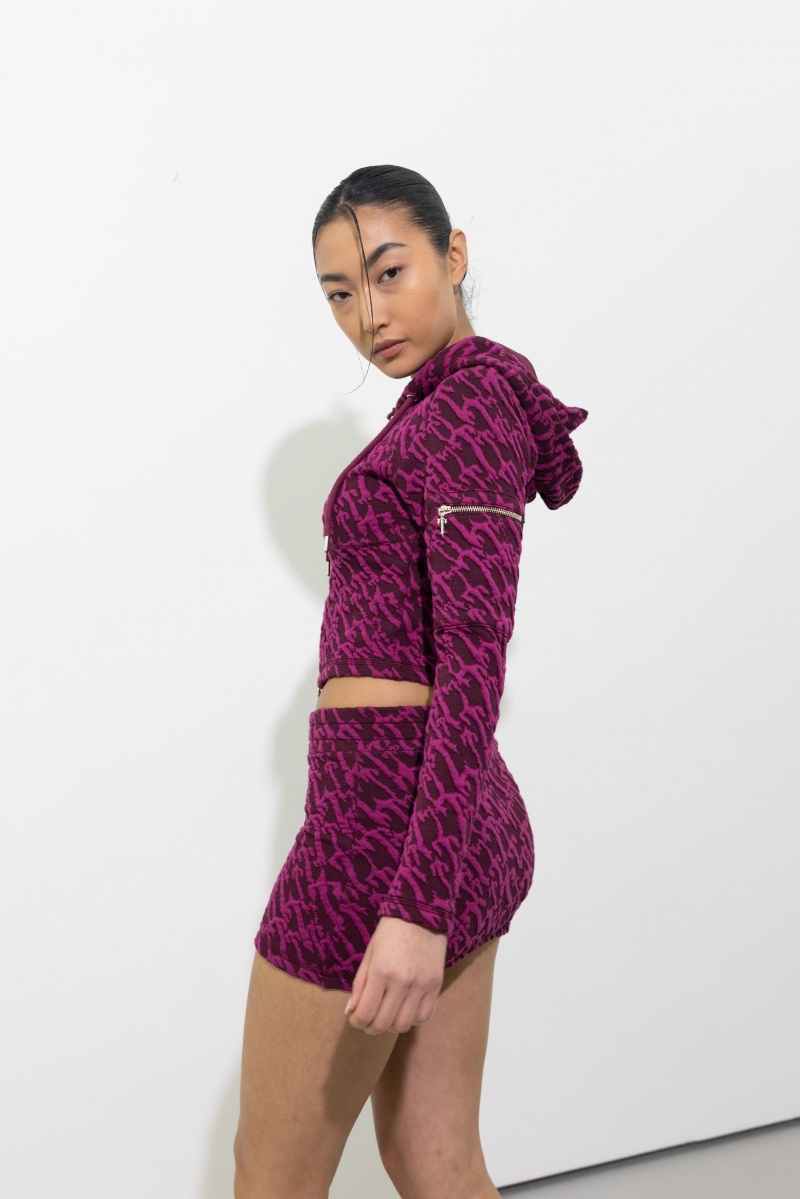 Burgundy Pink Trapstar Jacquard Mini Skirt | 806-XPBHVW