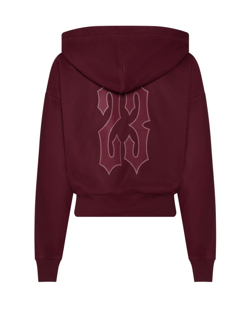 Burgundy Trapstar Mesh Irongate Arch Hoodie | 631-KPSUFO