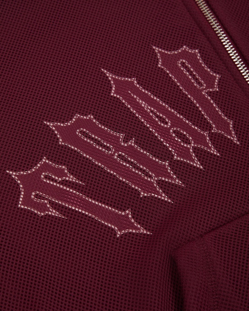 Burgundy Trapstar Mesh Irongate Arch Hoodie | 631-KPSUFO