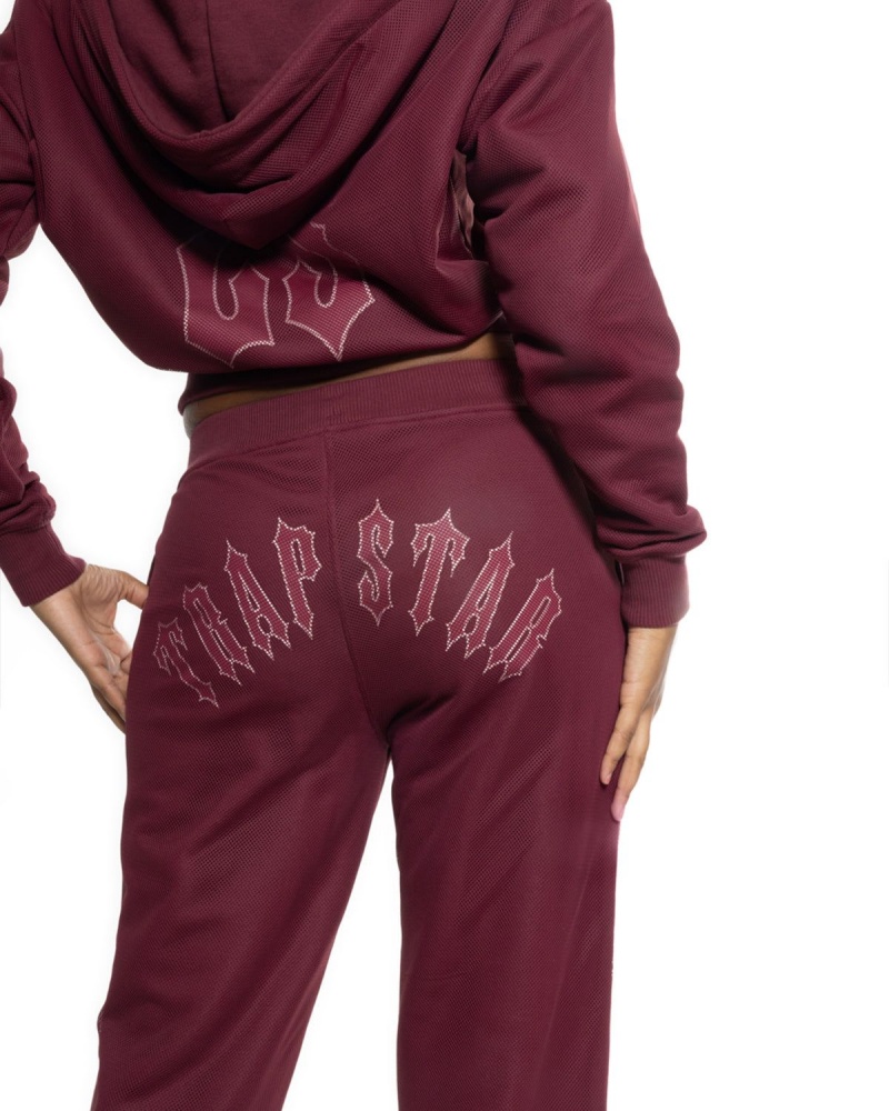 Burgundy Trapstar Mesh Irongate Arch Joggers | 270-HUAELM