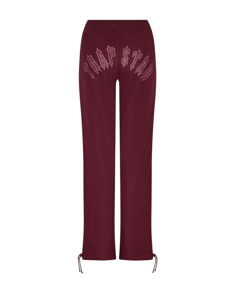 Burgundy Trapstar Mesh Irongate Arch Joggers | 270-HUAELM