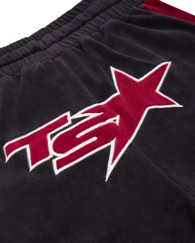 Burgundy Trapstar TS-Star Velour Track Bottoms | 197-NZTQXV