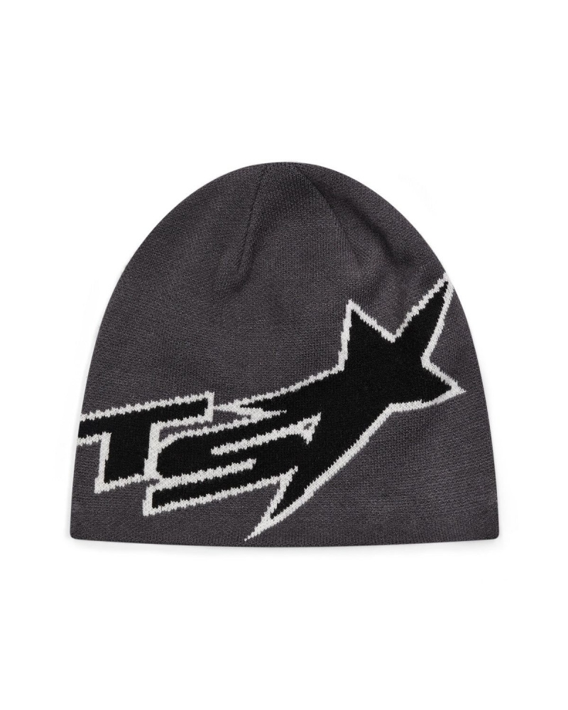 Grey / Black Trapstar TS Star Beanie | 904-GAPCRE