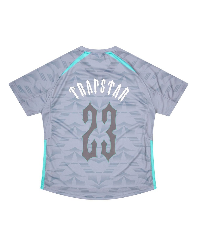 Grey / Blue Trapstar Irongate Football Jersey | 361-PZGRXH