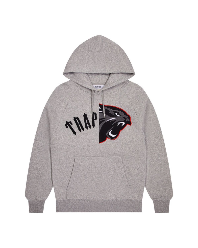 Grey / Red Trapstar Arch Shooters Hoodie Tracksuit | 645-IWKGSB