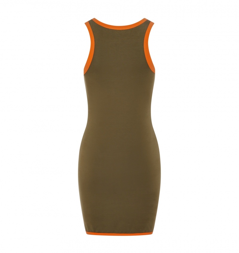 Khaki / Orange Trapstar Contrast Racer Dress | 013-CJLFMK