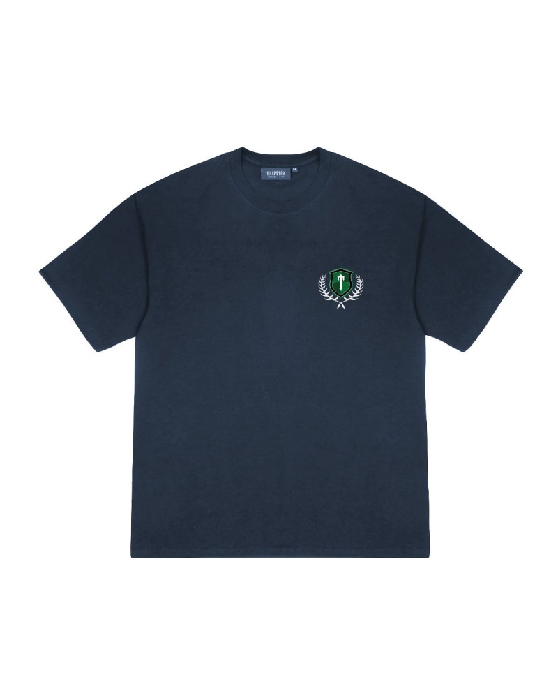 Navy Trapstar TS Crest 2.0 T-Shirt | 379-RVNSBI