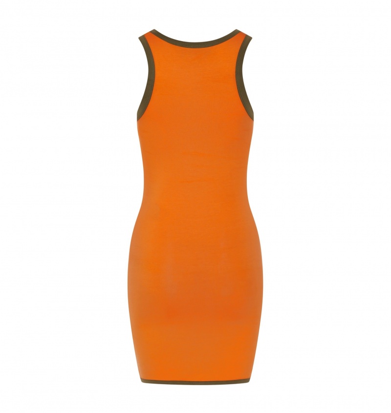 Orange / Khaki Trapstar Contrast Racer Dress | 608-GKMDZC