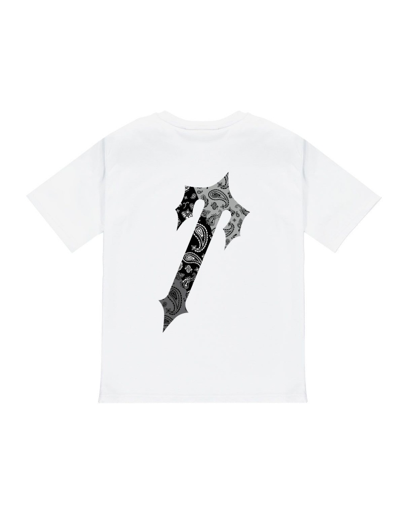 White Trapstar Decoded Paisley Monochrome Edition Tee | 463-OYMTQV